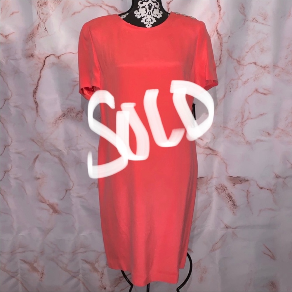 Valerie Stevens silk shift dress with buttons